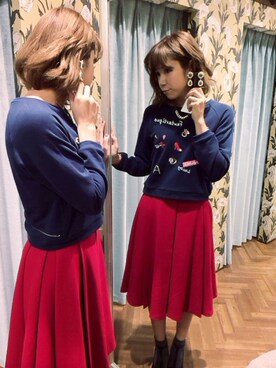 「Supreme.La.La.（シュープリームララ）のアイテム（アクセサリー）」を使った、Harei Arakawaさん（レディース・168cm）の秋コーディネート
