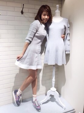 「Supreme.La.La.（シュープリームララ）のアイテム（スニーカー）」を使った、Harei Arakawaさん（レディース・168cm）の冬コーディネート