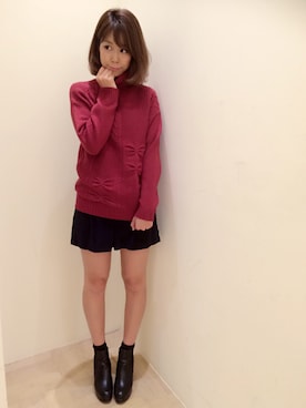 「Supreme.La.La.（シュープリームララ）のアイテム」を使った、Harei Arakawaさん（レディース・168cm）の秋コーディネート