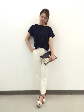 「Supreme.La.La.（シュープリームララ）のアイテム（Tシャツ/カットソー）」を使った、Harei Arakawaさん（レディース・168cm）の春コーディネート