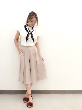 「Supreme.La.La.（シュープリームララ）のアイテム（サンダル）」を使った、Harei Arakawaさん（レディース・168cm）の夏コーディネート