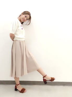 「Supreme.La.La.（シュープリームララ）のアイテム（サンダル）」を使った、Harei Arakawaさん（レディース・168cm）の夏コーディネート