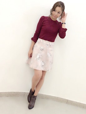 「Supreme.La.La.（シュープリームララ）のアイテム（ニット/セーター）」を使った、Harei Arakawaさん（レディース・168cm）の夏コーディネート