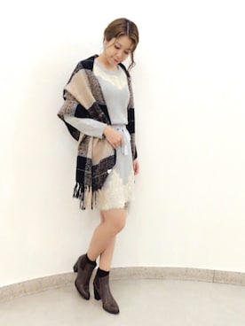 「Supreme.La.La.（シュープリームララ）のアイテム」を使った、Harei Arakawaさん（レディース・168cm）の秋コーディネート