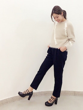 「Supreme.La.La.（シュープリームララ）のアイテム（パンプス）」を使った、Harei Arakawaさん（レディース・168cm）の秋コーディネート