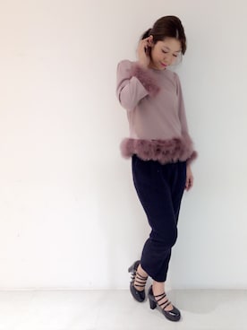 「Supreme.La.La.（シュープリームララ）のアイテム（パンプス）」を使った、Harei Arakawaさん（レディース・168cm）の秋コーディネート