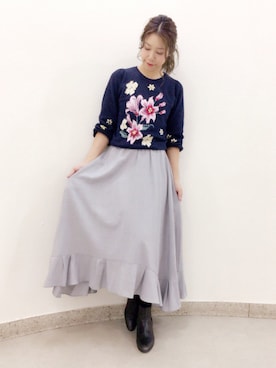 「Supreme.La.La.（シュープリームララ）のアイテム」を使った、Harei Arakawaさん（レディース・168cm）の秋コーディネート