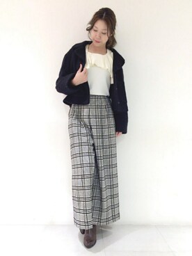 「Supreme.La.La.（シュープリームララ）のアイテム（その他アウター）」を使った、Harei Arakawaさん（レディース・168cm）の秋コーディネート