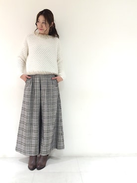 「Supreme.La.La.（シュープリームララ）のアイテム（ニット/セーター）」を使った、Harei Arakawaさん（レディース・168cm）の秋コーディネート