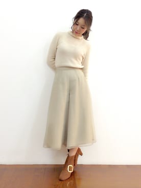 「オーガンジー」｜「アイテム（その他シューズ）」を使った、Harei Arakawaさん（レディース・168cm）の秋コーディネート