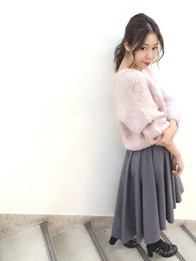 「Supreme.La.La.（シュープリームララ）のアイテム（パンプス）」を使った、Harei Arakawaさん（レディース・168cm）の秋コーディネート