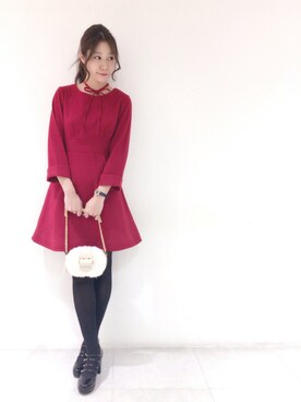 「Supreme.La.La.（シュープリームララ）のアイテム（パンプス）」を使った、Harei Arakawaさん（レディース・168cm）の冬コーディネート