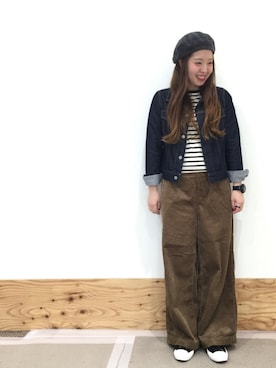 「coenスタッフスタイリング」｜「アイテム（デニムジャケット）」を使った、coen  あんどうさん（レディース・163cm）の秋コーディネート
