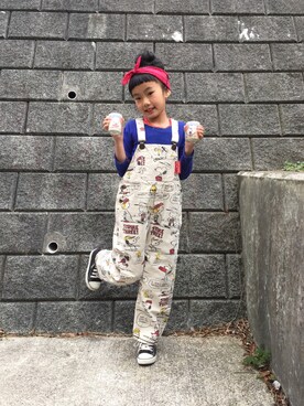 「One deux boo（ワンドゥーブー）のアイテム（その他）」を使った、かりなさん（キッズ・126cm）の春コーディネート