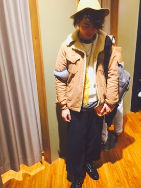 「Wrangler（ラングラー）のアイテム（その他アウター）」を使った、kenji ikemotoさん（メンズ・169cm）の冬コーディネート
