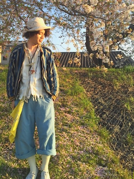 「KAPITAL（キャピタル）のアイテム（その他アウター）」を使った、kenji ikemotoさん（メンズ・169cm）の春コーディネート