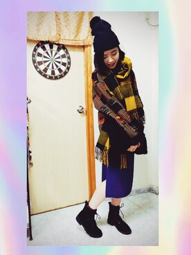 「MONKI（モンキ）のアイテム（ドレス）」を使った、athxxatsuさん（レディース・163cm）の冬コーディネート