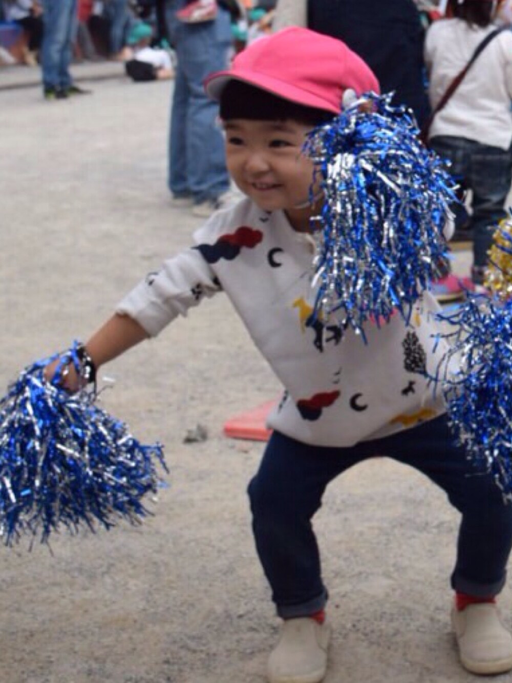 「おんなのこ、3歳、パッツン、運動会」｜「BOBO CHOSESのアイテム（トップス、ホワイト系）」を使った、MIYUKINさん（キッズ・90cm）の秋コーディネートの1枚目の写真