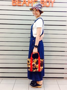 「キュロット」｜「アイテム（サロペット/オーバーオール）」を使った、tomoyosonodaさん（レディース・158cm）の夏コーディネート