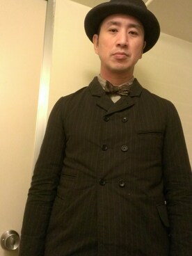 「Django Atour（ジャンゴアトゥール）のアイテム（テーラードジャケット）」を使った、高梨周三さん（メンズ・180cm）の春コーディネート