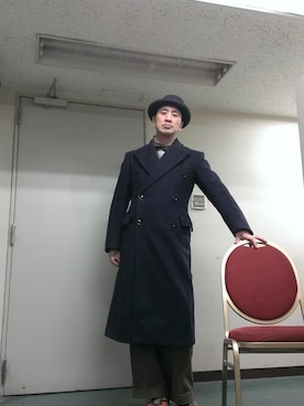 「山高帽」｜高梨周三さん（メンズ・180cm）の冬コーディネート