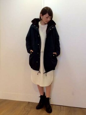 「LEPSIM（レプシィム）のアイテム（モッズコート）」を使った、kaoさん（レディース・153cm）の秋コーディネート