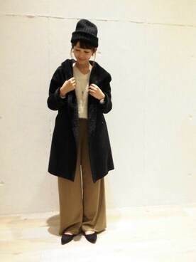 「LEPSIM（レプシィム）のアイテム（ムートンコート）」を使った、kaoさん（レディース・153cm）の冬コーディネート