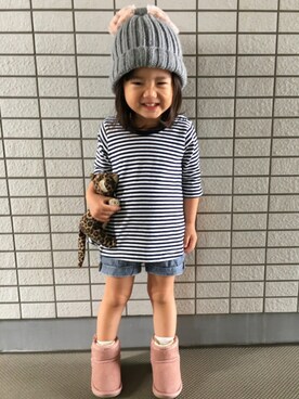 「BACK NUMBER（バックナンバー）のアイテム（デニムパンツ）」を使った、onuy☆さん（キッズ・80cm）の秋コーディネート