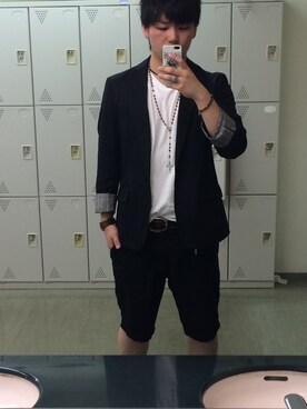 「BEAMS（ビームス）のアイテム（キーホルダー）」を使った、りょーすけさん（メンズ・171cm）の春コーディネート