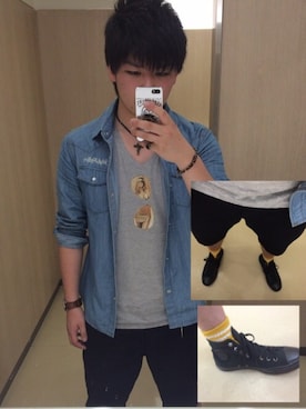 「ボーダーソックス」｜「アイテム（財布/小物）」を使った、りょーすけさん（メンズ・171cm）の春コーディネート