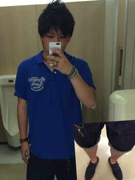 「ジャパンブルー」｜「アイテム（財布/小物）」を使った、りょーすけさん（メンズ・171cm）の夏コーディネート