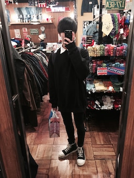 「スウェット×シャツ」｜Sさん（メンズ・178cm）の冬コーディネート