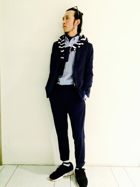 「BOYCOTT（ボイコット）のアイテム（その他アウター）」を使った、BOYCOTT 阪急MEN'S OSAKA店 スタッフさん（メンズ・173cm）の秋コーディネート