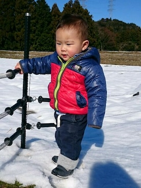 「アイテム（ナイロンジャケット）」を使った、Yuri さん（キッズ・80cm）の冬コーディネート