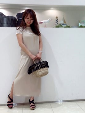 「ROPE' PICNIC（ロペピクニック）のレースプルオーバー×キャミソールセット（その他トップス、ホワイト系）」を使った、Eriさん（レディース）の春コーディネート