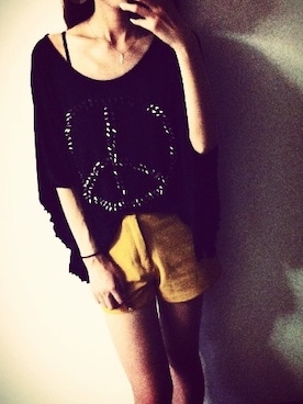 「アイテム（カーゴパンツ、イエロー系）」を使った、Kinokoさん（レディース・165cm）の冬コーディネート