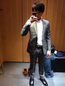 「HERMES」｜「アイテム（セットアップ）」を使った、mafachunさん（メンズ・169cm）の春コーディネート