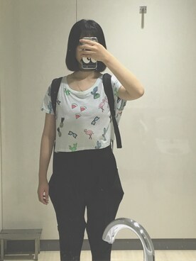 「7月WEAR夏のサンダル祭り」｜「アイテム（スラックス）」を使った、Nさん（レディース・162cm）の夏コーディネート