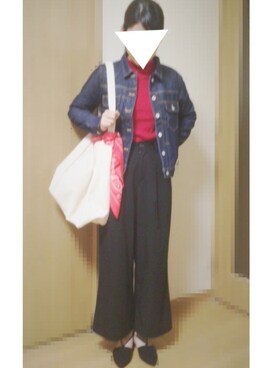 「ショッピング」｜「アイテム（デニムジャケット）」を使った、♡R♡さん（レディース・165cm）の春コーディネート