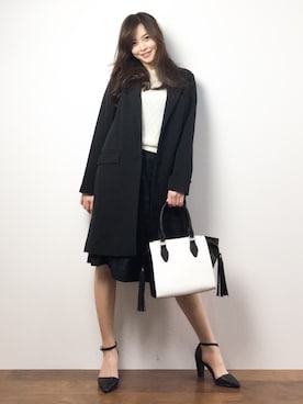「EGOIST（エゴイスト）のアイテム（チェスターコート）」を使った、manami 16さん（レディース・163cm）の冬コーディネート