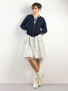 「amelier MAJESTIC LEGON（アメリエルマジェスティックレゴン）のアイテム（ジャケット/アウター）」を使った、manami 16さん（レディース・163cm）の春コーディネート