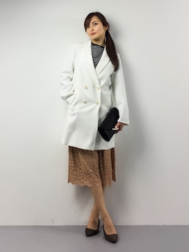 「31 Sons de mode（トランテアン　ソン　ドゥ　モード）のアイテム（チェスターコート）」を使った、manami 16さん（レディース・163cm）の春コーディネート