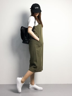 「adidas（アディダス）のADIDAS アディダス　SUPERSTAR SLIP ON W スーパースタースリッポン　　S81338  WHT/WHT/CBK（スリッポン）」を使った、manami 16さん（レディース・163cm）の春コーディネート