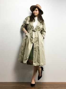 「BLISS POINT（ブリスポイント）のアイテム（トレンチコート）」を使った、manami 16さん（レディース・163cm）の春コーディネート
