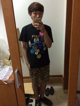 「膝上ショーツ」｜「アイテム（ブーツ）」を使った、nagatoさん（メンズ・174cm）の夏コーディネート