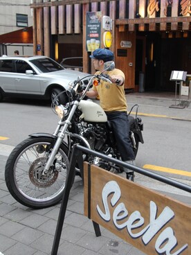 「アイテム（イエロー系）」を使った、hideandrideさん（メンズ・170cm）の春コーディネート
