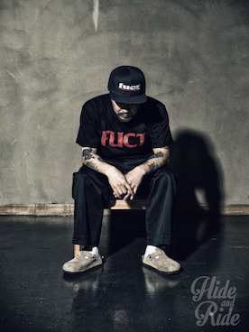 「FUCT」｜「アイテム（キャップ）」を使った、hideandrideさん（メンズ・169cm）の夏コーディネート