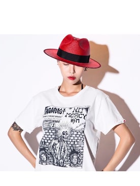 「ROUGH and RUGGED（ラフアンドラゲッド）のアイテム（帽子）」を使った、hideandrideさん（レディース・170cm）の夏コーディネート