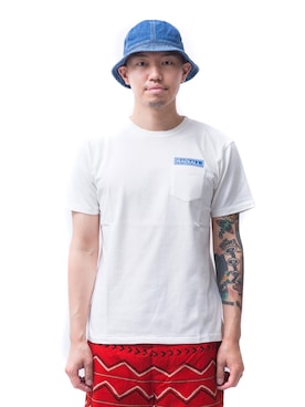 「RADIALL（ラディアル）のアイテム（キャップ）」を使った、hideandrideさん（メンズ・177cm）の夏コーディネート