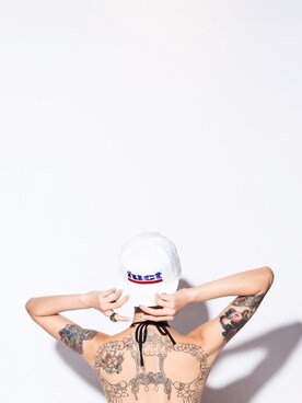 「FUCT」｜「アイテム（キャップ）」を使った、hideandrideさん（レディース・170cm）の夏コーディネート